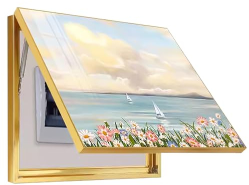 WMYWBYT Electric Meter Box Cover Meter Box Decorative Painting Distribution Box Switch Painting Electrical Panel Hide Paintings Electrical Panel Cover Wall Hanging Painting (55x45cm/21.7x17.7inch,C)