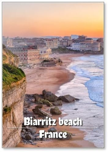 Kühlschrankmagnet Sonnenuntergang über Biarritz Beach, Frankreich