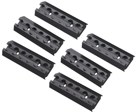 FTsolid 6 x Airlineschiene Schwarz 15 cm Aluminium – Quadratische Schiene | Mit Senkbohrungen & Klebekanal – Zurrschienen-Set zur Ladungssicherung für Transporter, Anhänger & Wohnmobil