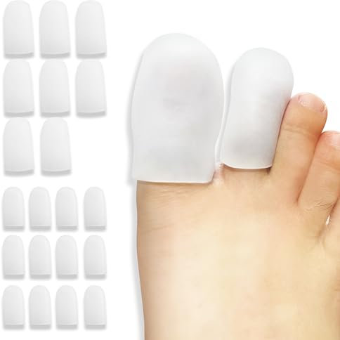 20 piezas Protector de dedo del pie, protectores de silicona para los dedos del pie, Funda de Dedo del pie de silicona, Protectores de dedos grandes, Alivia el dolor por falta de uñas,callos,ampollas.