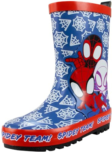 Marvel Stivali Pioggia Spiderman | Spider-Man Stivali Gomma Bambino | Spidey E I Suoi Amici Scarpe Ragazzo | Blu 23