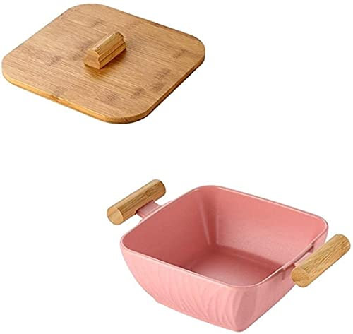 UPLKECNZD Puesto de Frutas, fruteros, frutero, Bandeja para almacenar Frutas, Bandeja para Frutos Secos con asa, Plato para Dulces y Aperitivos, ensaladeras con Tapa, Bandeja para Aperitivos