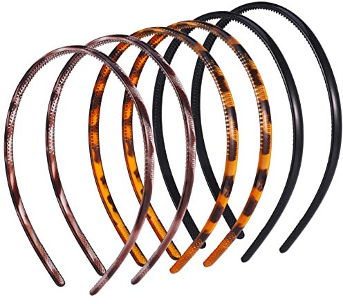 Halinuia 6 Stück Haarreifen Damen, Haarreife mit Rutschfesten Zähnen, Headband Haarreif für Skincare Face für Sport Fitness Tägliches,Leopard