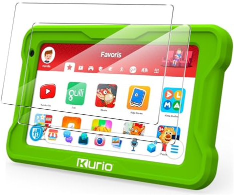 NUCNOK 2 Pièces Verre Trempé pour Tablette Enfant Kurio Gulli Connect 4 (7 Pouces),HD Film Protection Écran,9H Dureté,Anti-Rayure,sans Bulles,Ultra Clair