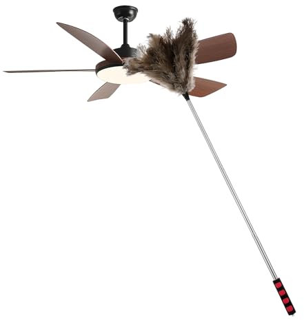 Extendable Feather Duster with Long Handle Efficient Feather Duster Cleaner Fluffy Ostrich Feather Duster Washable Duster for Cleaning Roof, High Ceiling Fan, Blinds, Cobweb