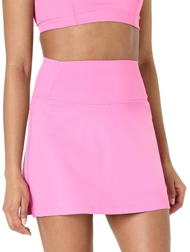Amazon Essentials Falda Deportiva FormFlex para Tenis, Suave, con Pantalones Cortos con Bolsillos Integrados Mujer, Rosa Flamenco, L