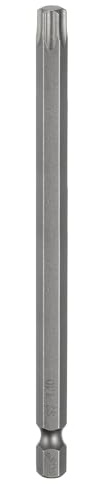 sourcing map Embout de tournevis à tête Torx T40 6,35 mm Tige hexagonale 110 mm de long Magnétique sans trou Inviolable 6 points Tournevis en acier S2 industriels
