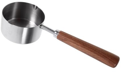 HAPINARY Cuchara Medidora De Acero Inoxidable Ideal Para Perros y Gatos Mango De Madera Reutilizable