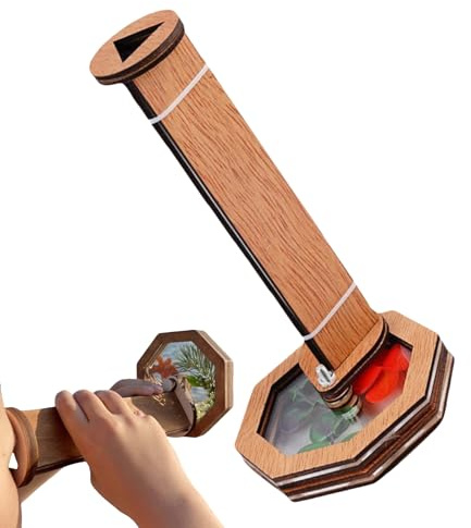 JIEBWCHA Kit D'artisanat En Kaléidoscope, 18x11.9x11.9cm Kit De Kaléidoscope En Bois, Kits De Kaléidoscope Rotatif Pour En fants, Installer Et Construit Pour Durer, Toys Pour En Plein Air