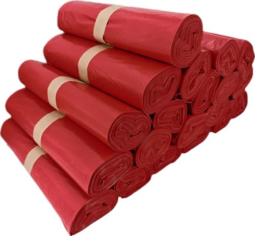 Bolsas de Basura Rojas de 100L – Pack 200 Unidades (20 Rollos) Bolsas de Comunidad 85 x 105 cm