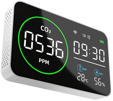 Détecteur intellint de dioxyde de Carbone, 4 en 1, Moniteur de qualité de l'air intérieur, Compteur Portable de température et d'humidité du CO2,Surveillance de la sécurité aérienne