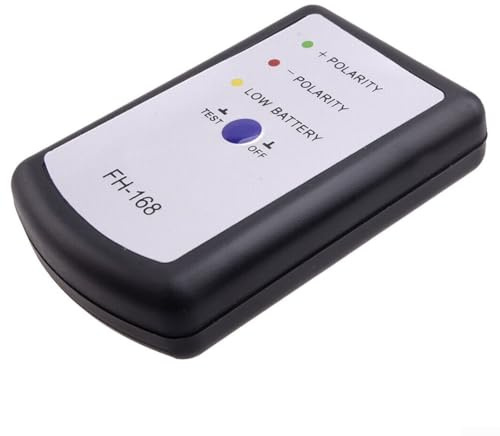 Yuanpgky Tester di polarità per sistemi audio per auto, misuratore di fase PH con compatibile con tutti i modelli di veicoli, modello FH-168, alimentato a batteria da 9 V (batteria