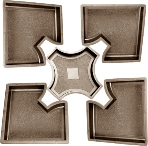 Schalungsformen Set - 5 Gießformen [30x30x4,5cm] zum Terrassenplatten Gehwegplatten selber gießen
