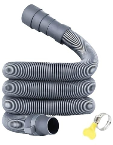 Gettimore Tuyau de vidange flexible réglable en EVA pour camping-car et camping-car - 3 m - Avec connecteur à emboîter - Gris - 5 m