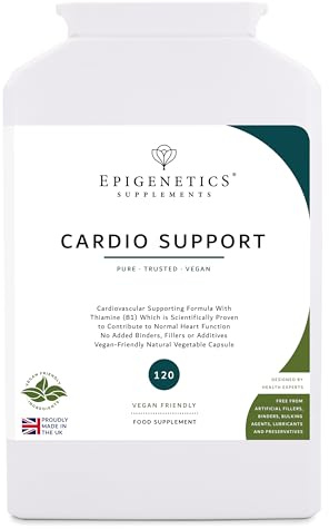 Cardio Support | Cardiovascular Supporting Formula with Thiamine B1 for Normal Heart Function | Magnesium Malate | Taurine | Hawthorn | Ubiquinol | Vegan Capsules | 120 Capsules (30 Servings)