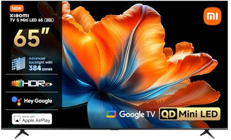 XIAOMI TV S Mini LED 65(165 cm), QLED Mini LED Fernseher, 4K UHD, Smart TV mit Google TV, HDR10+, Triple Tuner, DVB T2, 60Hz mit 120Hz Game Boost Mode, MEMC, Dolby Audio, Airplay 3, Google Assistant