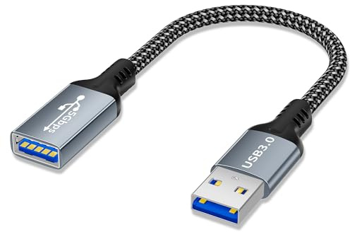 ziwodiv USB 3.0 Verlängerung Kabel 0,2M, 5Gbps USB Verlängerungskabel A Stecker auf A Buchse für USB-Stick, Drucker, Scanner, Tastatur, Kamera, Maus, Headset, USB-Hub, Drucker, Webcam, PS5/4