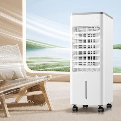 Windowless Portable Air Conditioners Evaporative Air Cooler LED Display Portable Cooling Fan Air Purifier 3 Speeds 90°Oscillating 8H Timer Cooling AC Unit Humidifier for Home Office