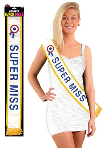 ATOSA - Schärpe Super Miss, Frauen, Festtagsgäste, Unisex, Kunstwolle, Schal, Blau