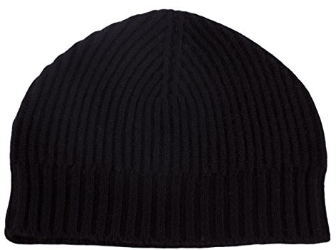 Love Cashmere Boina 100?% Cachemira Estriada para Damas - Negro - Fabricados a Mano en Escocia