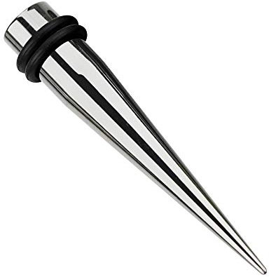 Treuheld® | 4mm Dehnstab | Silber | Chirurgenstahl 316L | Dehner für Flesh Tunnel + Ohr Plugs | Dehnungsstab + 2 Gummiringe | Ear Expander