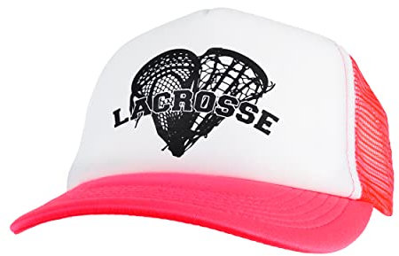 Captain LAX Lacrosse Head Heart Lacrosse Trucker Cap - größenverstellbar Kappe, atmungsaktiv, Print, Unisex