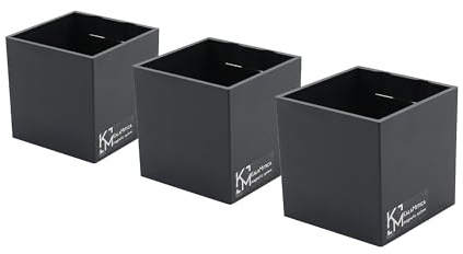 KalaMitica - Set mit 3 Magnetwürfeln, 6,5 cm - Dunkelgrau - Magnetische Aufbewahrungsboxen oder Vasenhalter mit starkem Magnet für Magnettafeln an der Wand