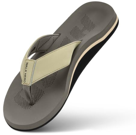 Men Sandals Flip Flop with Orthotic Arch Support Athletic Slide Sandals for Men with Soft Cushion Footbed