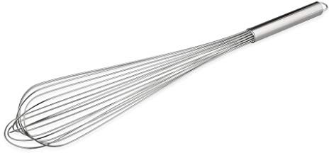 Thermohauser 5000245135 - Frusta in acciaio INOX, lunghezza 60 cm, con manico in metallo e gancio, con 16 passanti