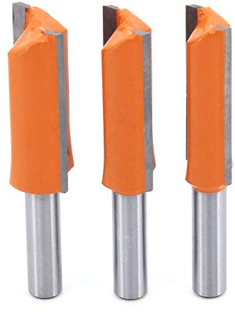 DingGreat 3Pcs 8 mm Schaft Doppelflöte Gerades Fräser Set, extra Langer Fräser Nutfräser Holzfräser