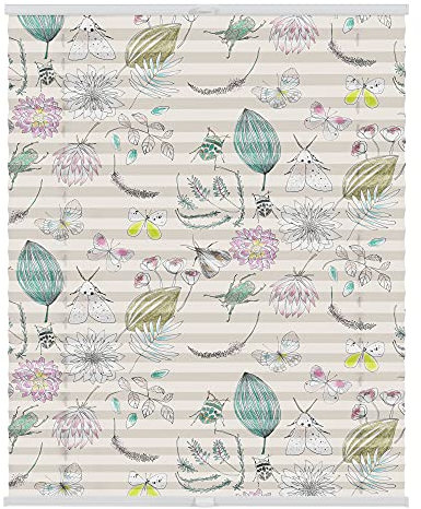Lichtblick Plissee Klemmfix mit Motiv, ohne Bohren, Verspannt, Blickdicht, Lichtdruchlässig, Made in Germany, Julia Schumacher, My Bohemian Garden - Bunt 60 x 130 cm (B x L)