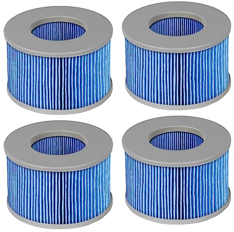 FFyan Lot de 4 filtres de Rechange pour Mspa Piscine Gonflable,ersion améliorée, Filtre pour Bain à remous, Pompe à Cartouche pour spas,pour piscines gonflables - Modèle à partir de 2020