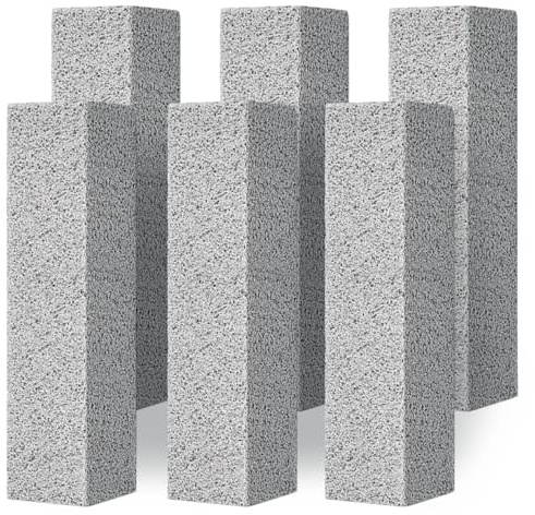 4TH Pumice Stone for Toilet Bowl Cleaning,Pumice Stick Powerfully Away Limescale Stain,Hard Water Ring, Calcium Buildup,Iron&Rust. Remover for Tile/Bath-tub/Sink/Grill - 6 Pack