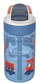 Kambukka - Trinkflasche Kinder - 400 ML - Wasserdicht - Flecken- und Geruchs-resistent - Langlebig und stoßfest - Spülmaschinenfest – Trinkflasche mit Strohhalm - Modell Lagoon Road Dogs