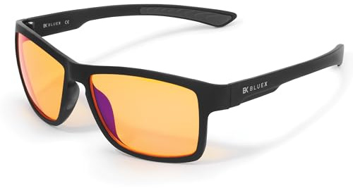 BX-BlueX Gaming Brille TR90 Super Leicht - Blaulichtfilter Computerbildschirm-Brille - Anti-Blaulicht-Bildschirm für Gamer PCs und Büro (Herren - Damen)