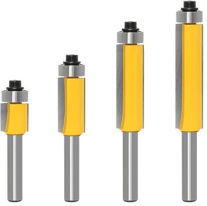 4 Pezzi Fresa Taglienti Dritti Fresa Gambo 8mm Fresa Dritta Strumento di Taglio per la Lavorazione del Legno per la Rifilatura Precisa dei Bordi del Legno con Taglio a Filo