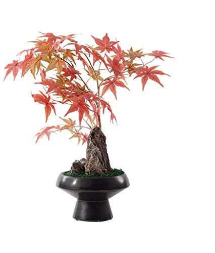 künstliche pflanzen Chinese Zen Künstliche Baum Künstliche Topfpflanzen, Modell Raum Soft-Dekorationen Porch künstliche Blumen, künstlicher roter Ahornbaum Stein Bonsai Ornamente Künstliche Pflanzen S