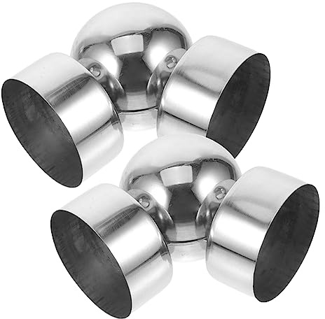 TOVINANNA Connecteur de Rambarde Exterieur Lot de 2 Pièces Rond en Acier Inoxydable Robuste et Réglable pour Main Courante