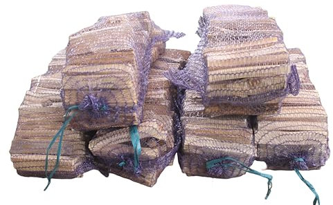 Kingston Tools 6x 2.5kg Natural Kindling Wood Sticks Net Bag — Clean and Kiln Dried Firewood Flame Starter for Open Fires, Fireplace, Oven and Camping — 15cm Stick