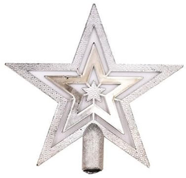 Stella Cima d'albero Albero di Natale, Albero di Natale scintillante Topper, Albero di Natale Stella Topper, Stella Superiore Dell'Albero di Natale(Argentato)