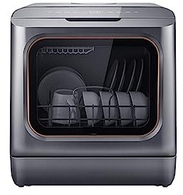 Lavavajillas automático 220 50Hz 6 Juegos Lavavajillas de Mesa Automático Inteligente Frutas y Verduras Lavavajillas Portátil Integrado Sin Instalación Diseño compacto y que ahorra espacio