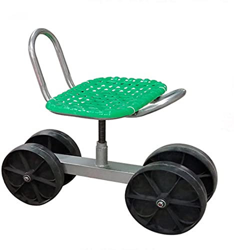 KHYTEBV Gartenwagen mit Rädern, Gartengeräte-Rollsitz für die Gartenarbeit, mobiler Gartenwagen, 360 ° drehbar, Gartenhocker, höhenverstellbar, Werkzeuge
