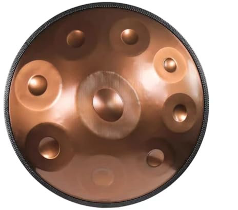 Handpan Drum 432HZ, 22 Zoll G Moll Steel Tongue Drum Gold Zungentrommel Hand Pan Instrument mit Drumsticks Trommelständer Handtasche