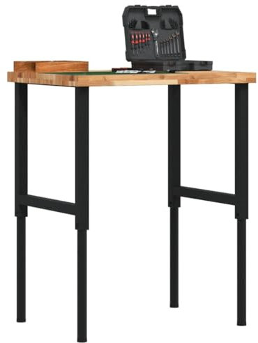 Furniture Select-Werkbank, 80 x 60 x (73-99,5) cm, Massivholz, Akazie, rechteckig