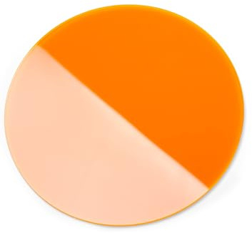 Modulärt akrylglas GS-fönster, färger, mångsidig användbar och fluorescerande akrylglasruta för ljusobjekt och belysningsändamål, 3 mm tjock akrylskiva i Ø 100 mm, orange transparent