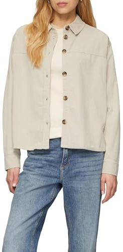 QS skjortblus av finkord, Ljus beige, 40