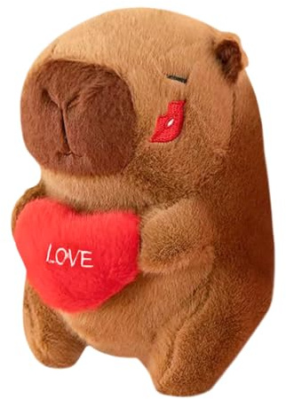 Capybara plushie djur med hjärta söt vattengris gosedjur mjukisdjur födelsedag leksak