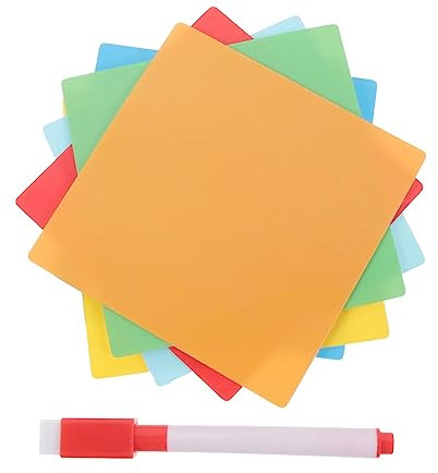 GRIRIW Pegatinas De Notas De Borrado Seco 6 Unidades Rotulador Borrable Color Blanco Reutilizables Para Pizarra Blanca Oficina y Hogar