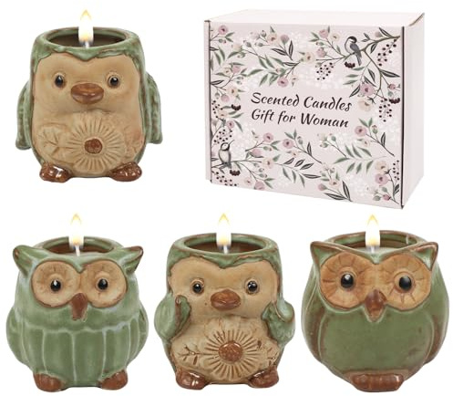ONBAGLST Duftkerzen im Glas, Duftkerzen-Geschenkset zur Stressbewältigung, 4-Kerzen-Set für Frauen und Männer, Weihnachtskerzen Geburtstagskerzen-Geschenke für Frauen (Pinguin decoration)