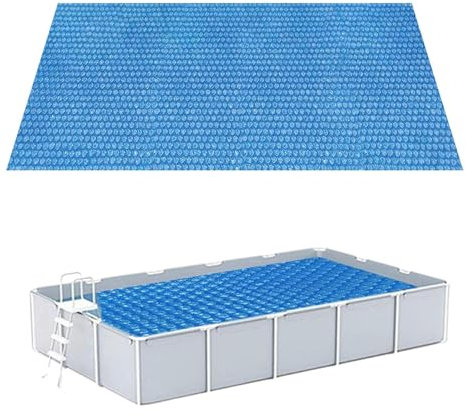 Telo Copertura Piscina, Telo Termico per Piscina Rettangolare, 220x150 cm Copertura Solare a Bolle per Piscinae, Telos Protezione per Piscinae in PE per Riscaldamento Acqua